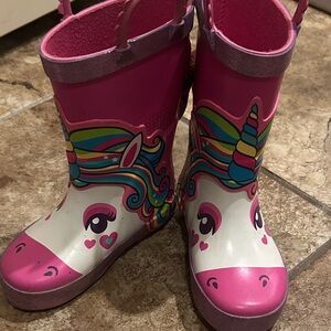 Pink Unicorn Rain Boots